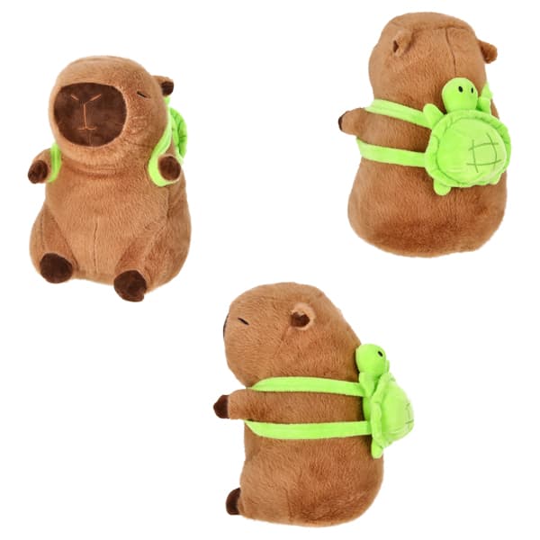 Capybara Plüschtier mit Schildkröte, sitzend ca. 30 cm