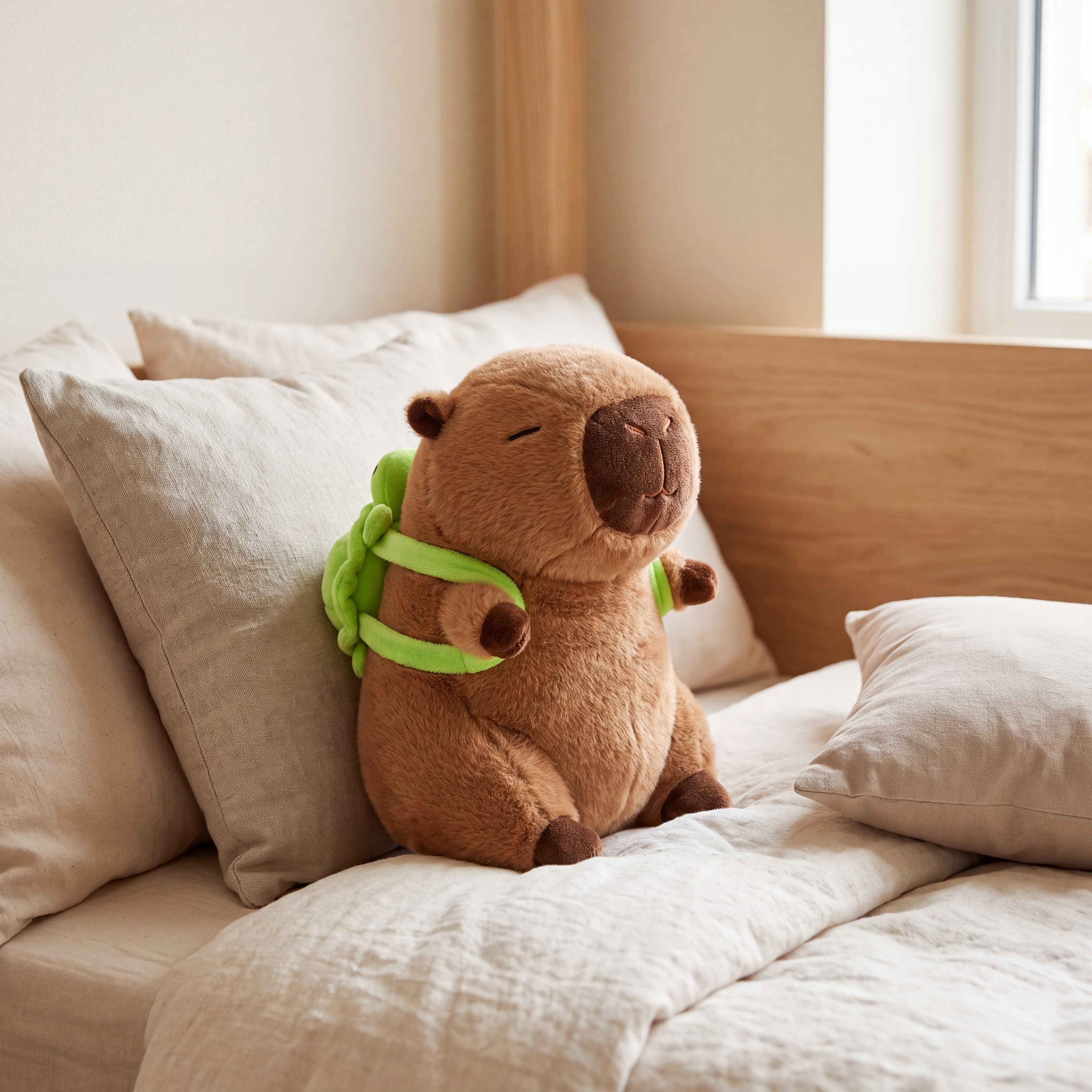 Capybara Plüschtier mit Schildkröte, sitzend ca. 30 cm — 2