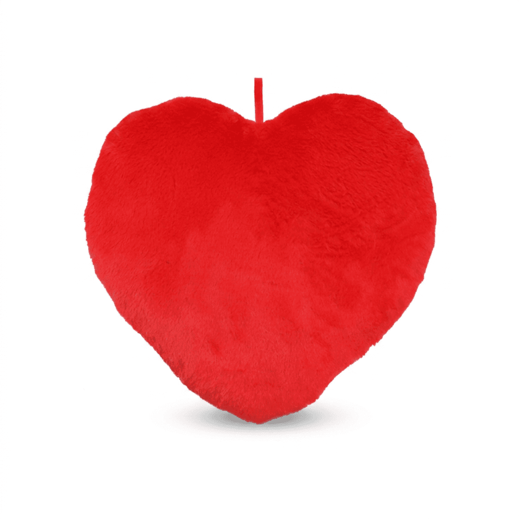 Herzkissen aus weichem Plüsch, Rot, 40 × 40 cm