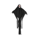 LED Hängedeko Totenkopf-Geist mit Sound, Schwarz, 100 cm