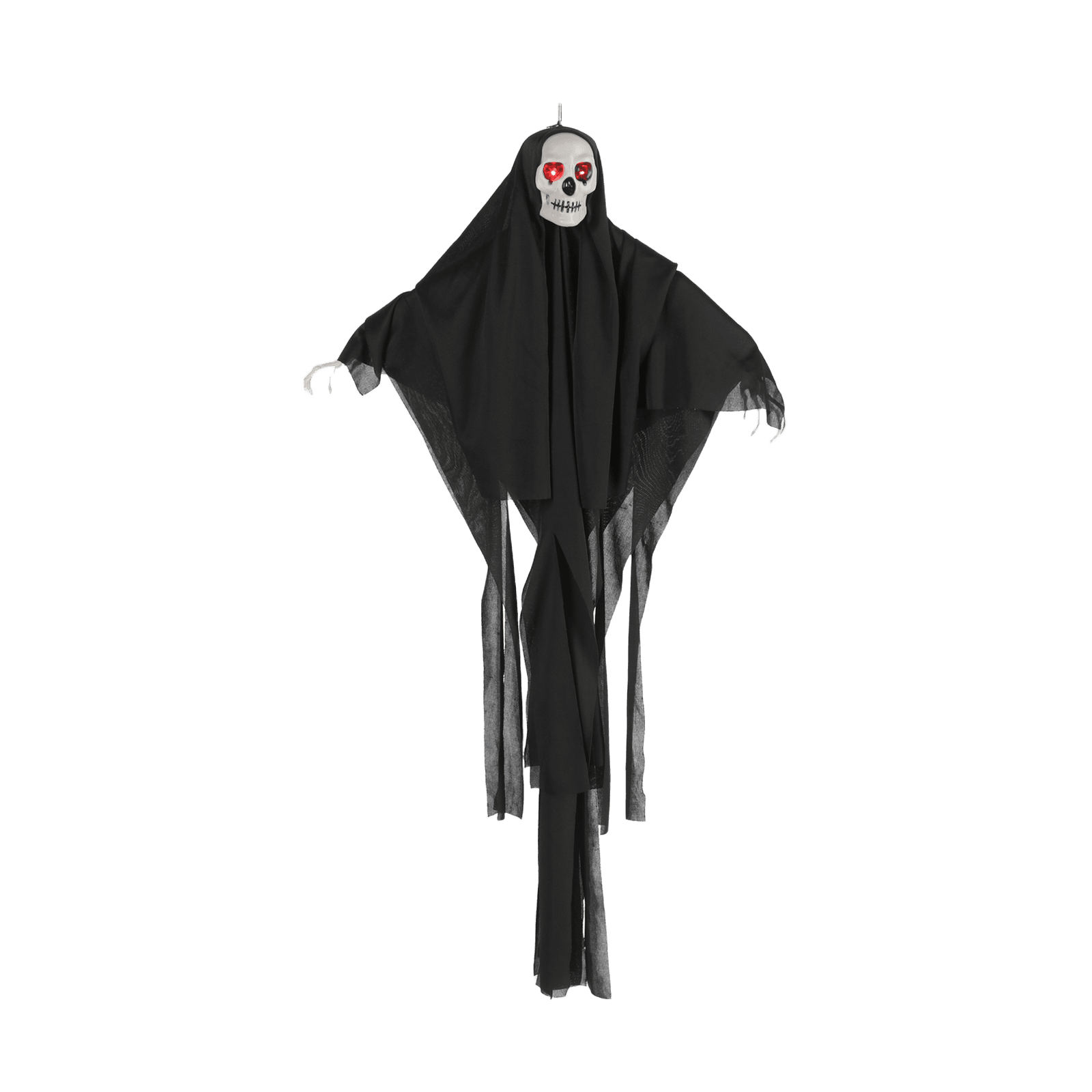 LED Hängedeko Totenkopf-Geist mit Sound, Schwarz, 100 cm