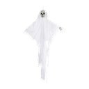 LED Hängedeko Totenkopf-Geist mit Sound, Weiss, 100 cm